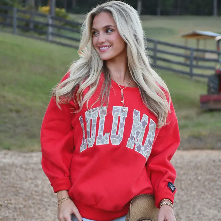 lulu mac camo red top