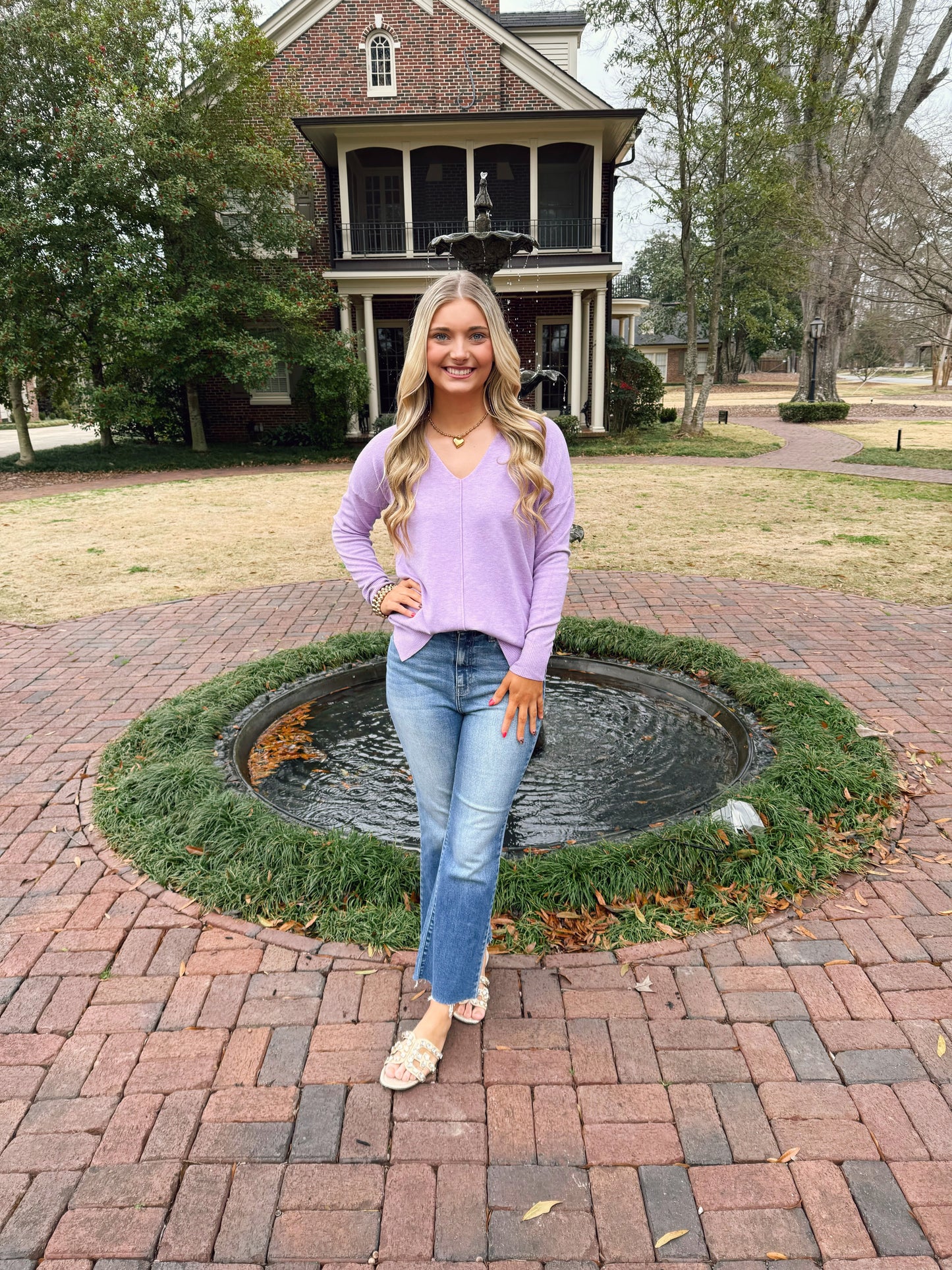 Lavender Front Seam Sweater
