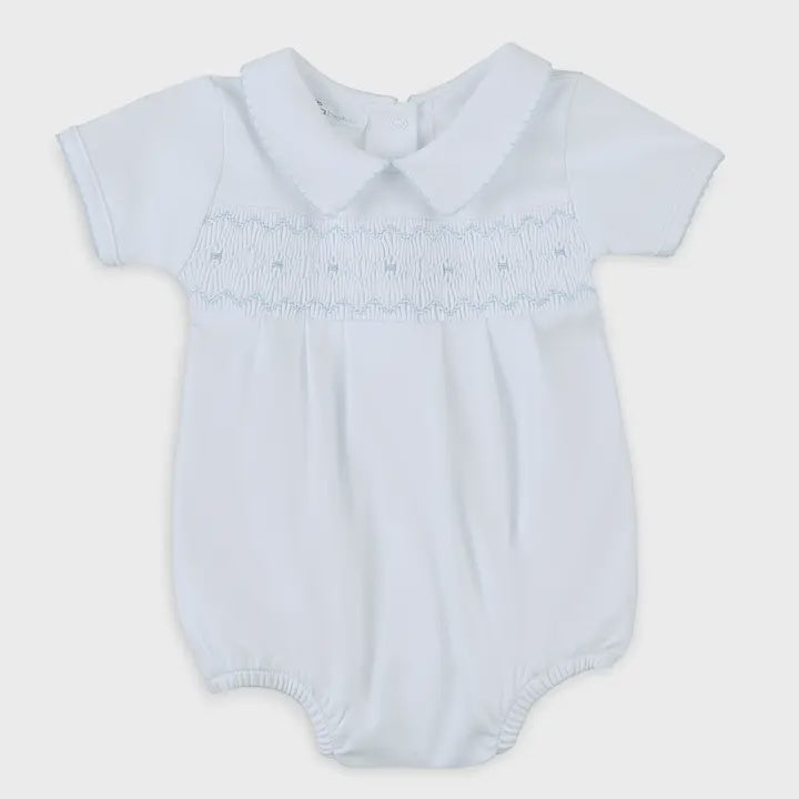 Landon Classic Smocked Short sleeve Bubble light blue