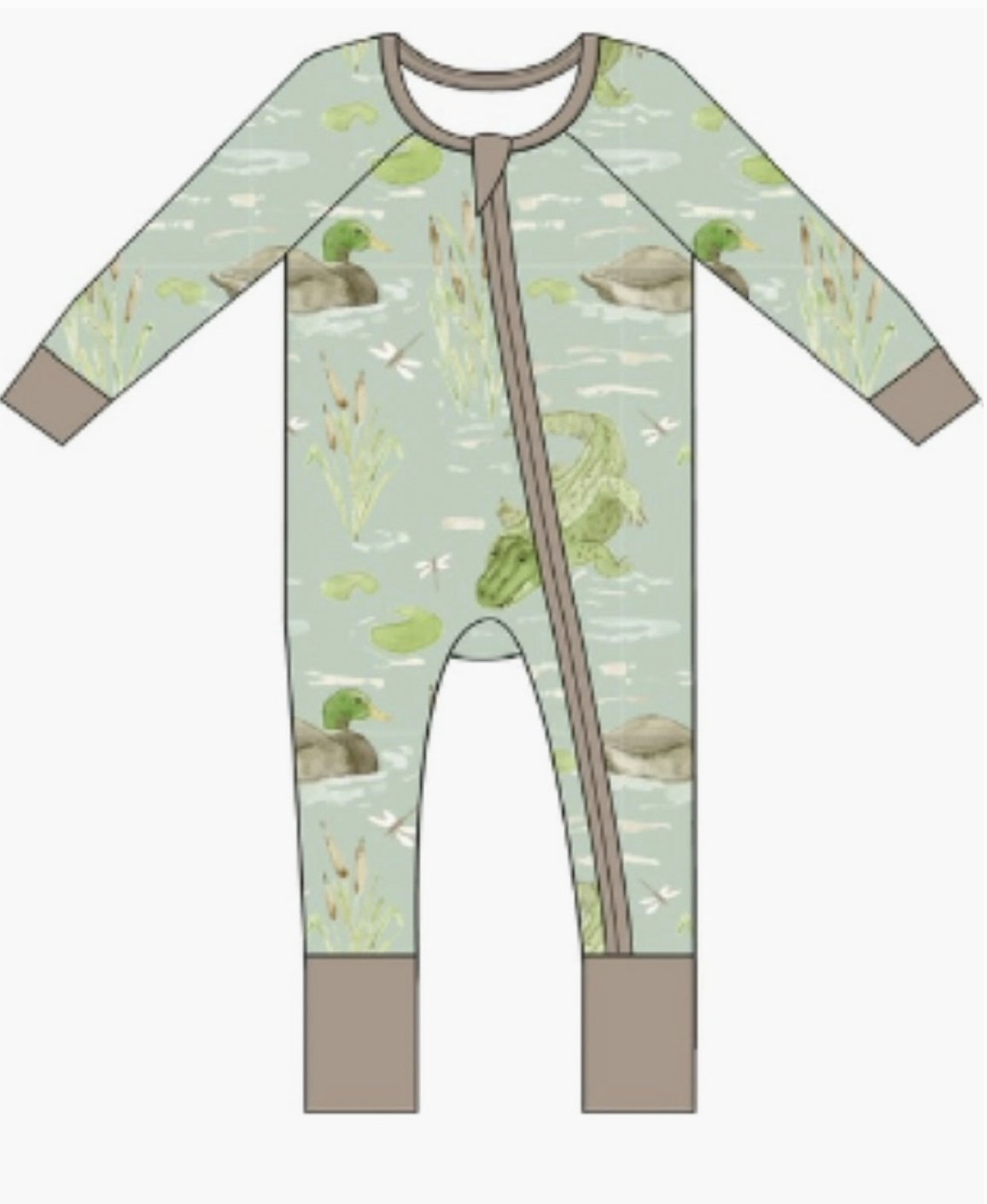 Ducks and Gators Zipper Onesie