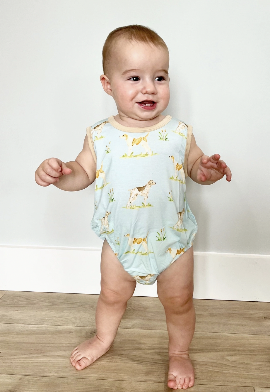 Hunting Dogs Bubble Romper