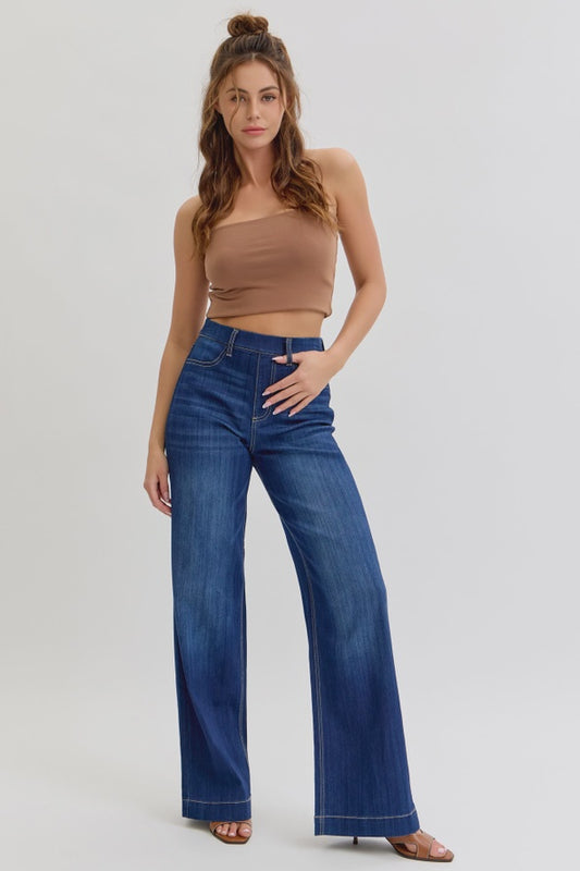 CELLO HIGH WAIST WIDE LOEG PULL ON