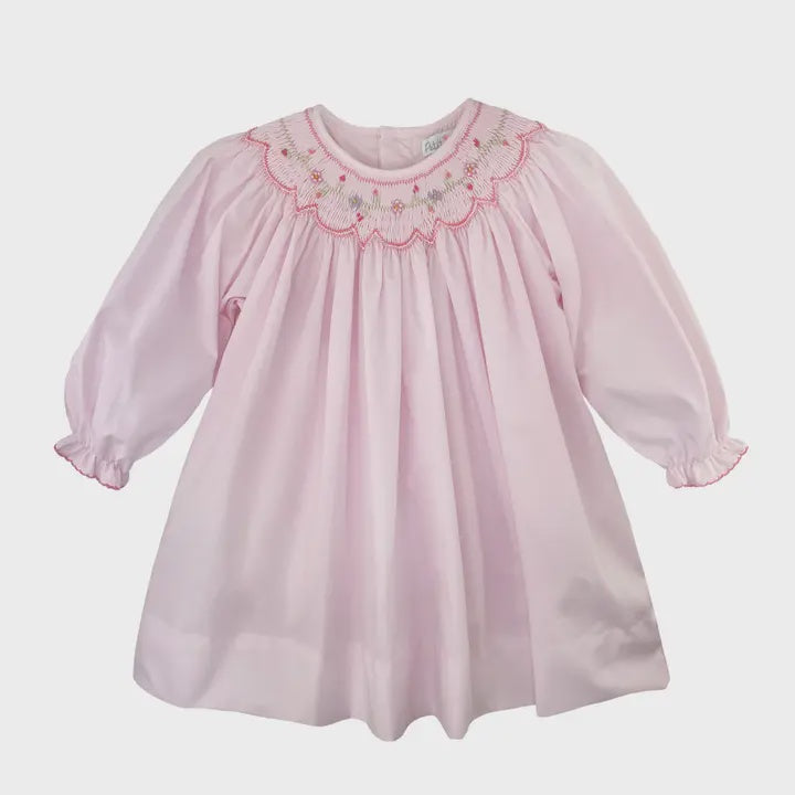 Dress with Floral Bishop Smocking