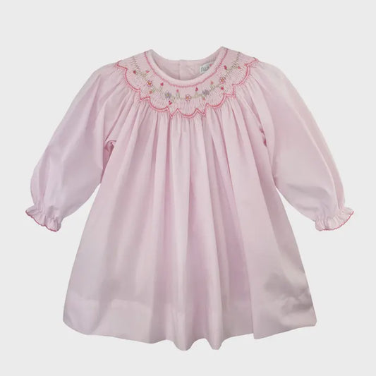 Dress with Floral Bishop Smocking