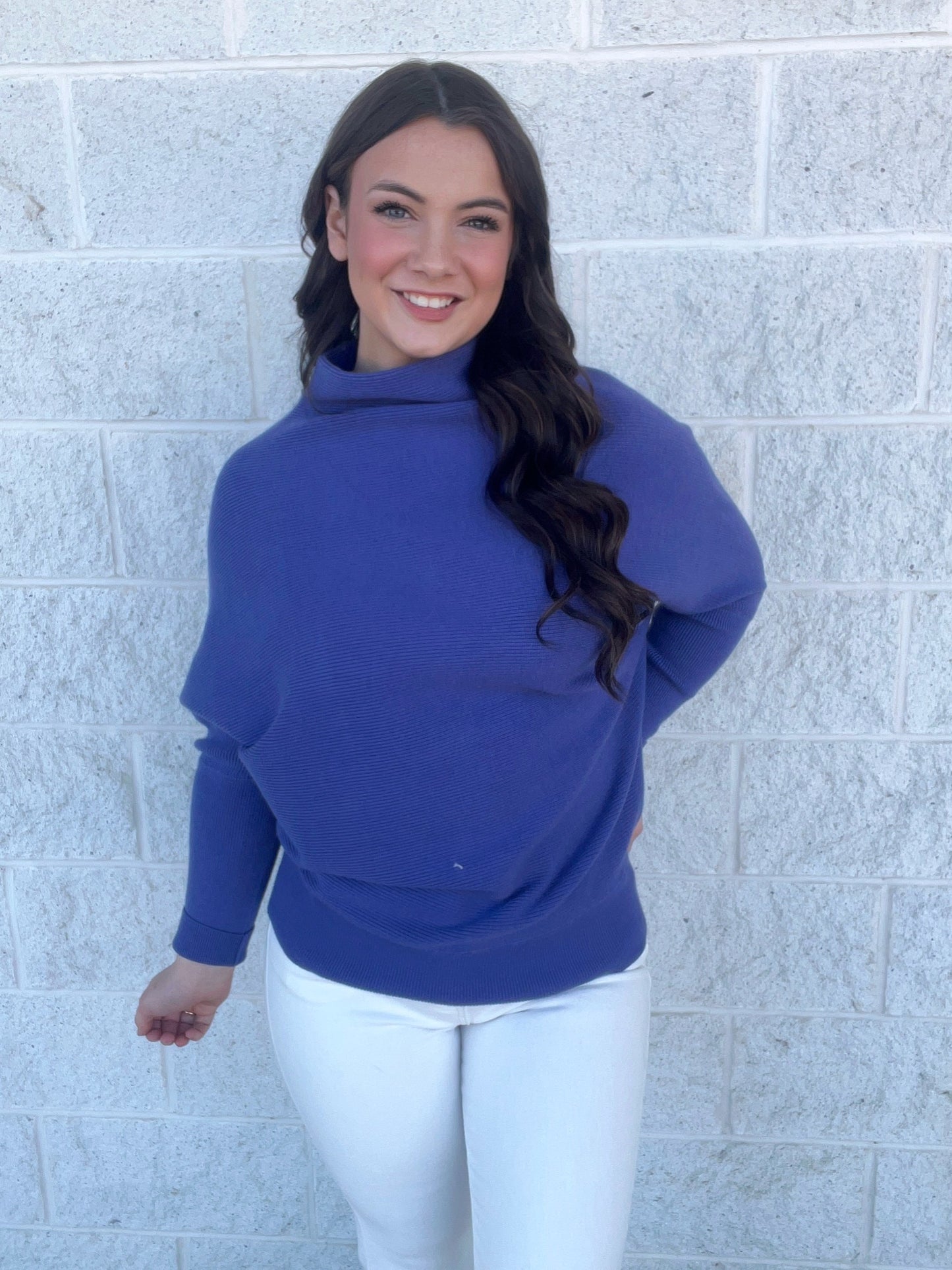 Marlin Dolman Sleeve Mock Neck Sweater