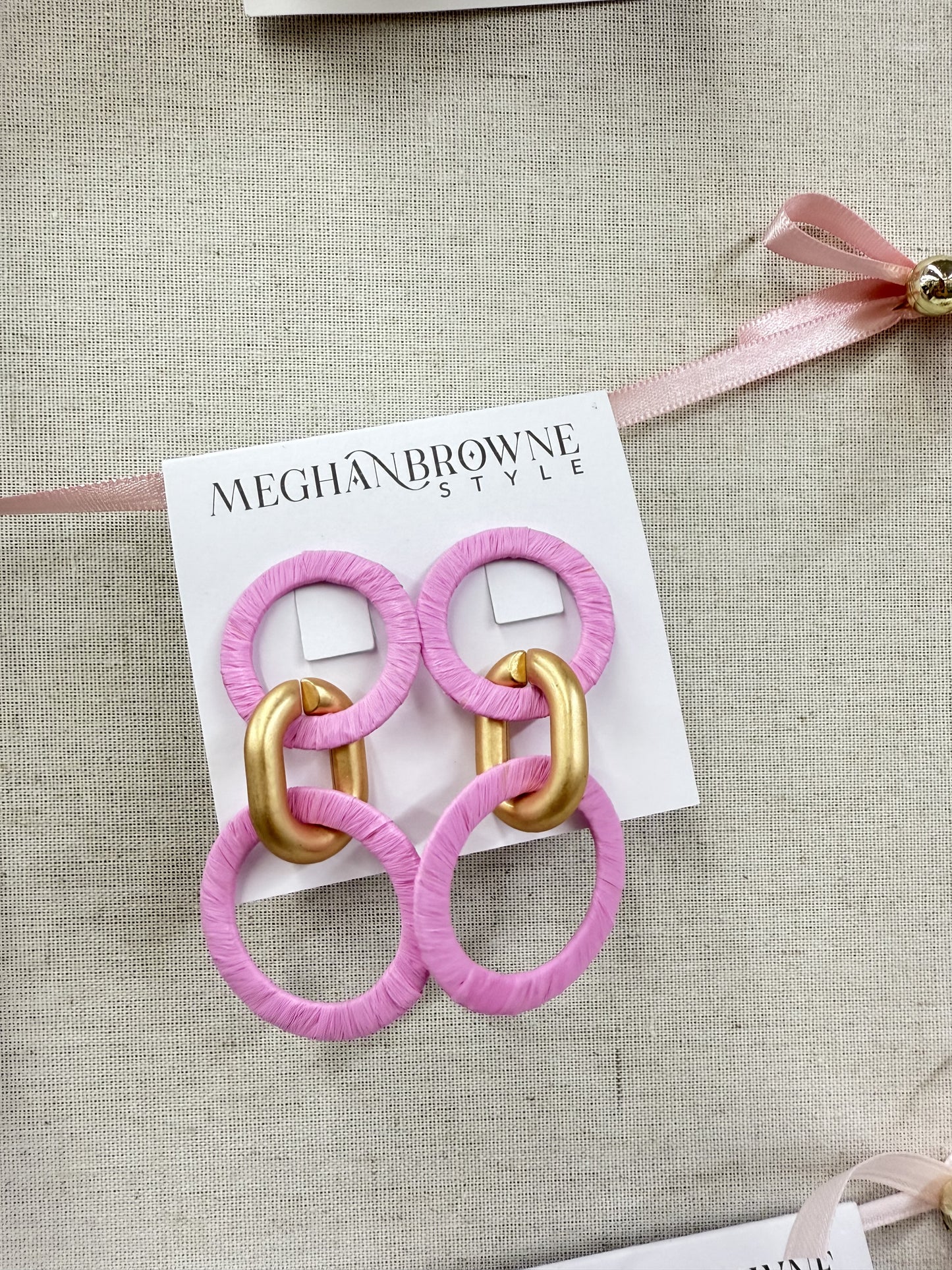 Pink & Gold Link Hoop