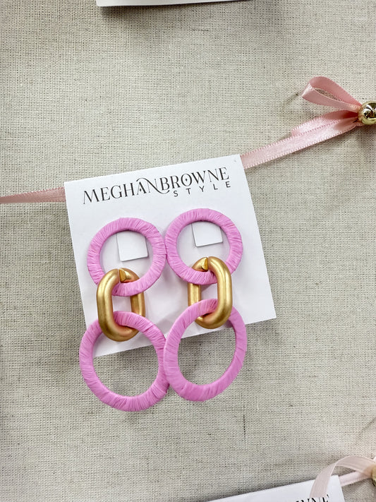 Pink & Gold Link Hoop