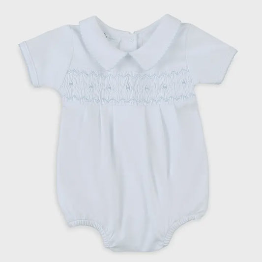 Landon Classic Smocked Short sleeve Bubble light blue