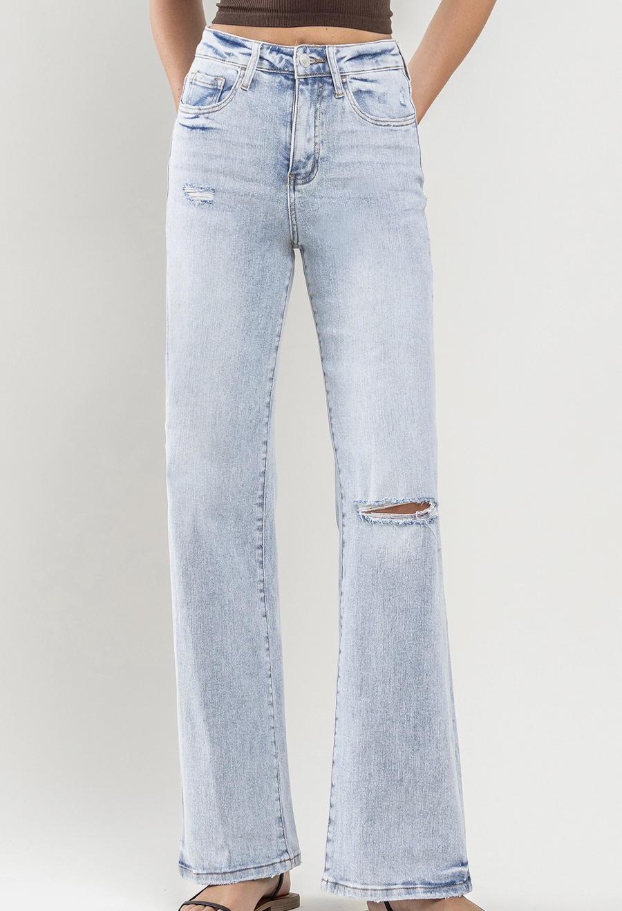 Crystal 90's Retro Straight Leg Jean