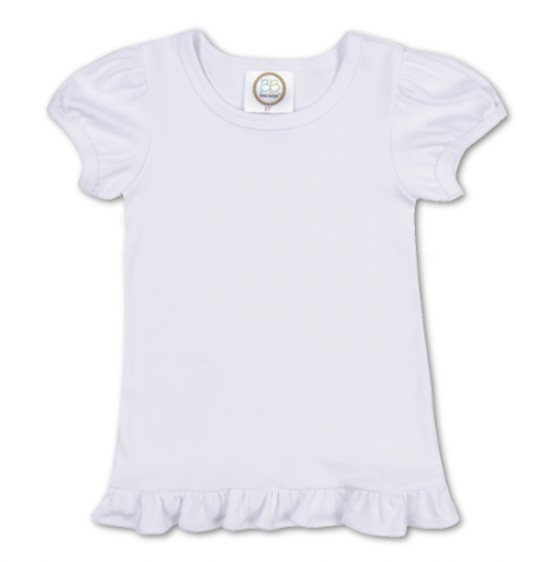 White Ruffle Tee
