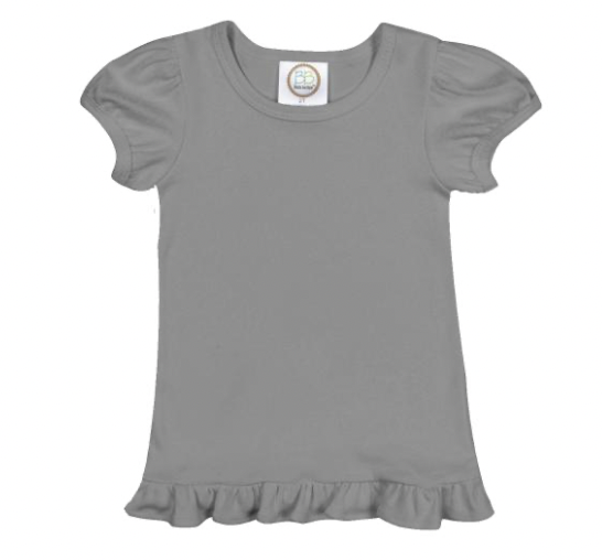 Grey Ruffle Tee