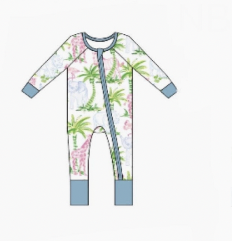 Girls Zoo Zipper Onesie