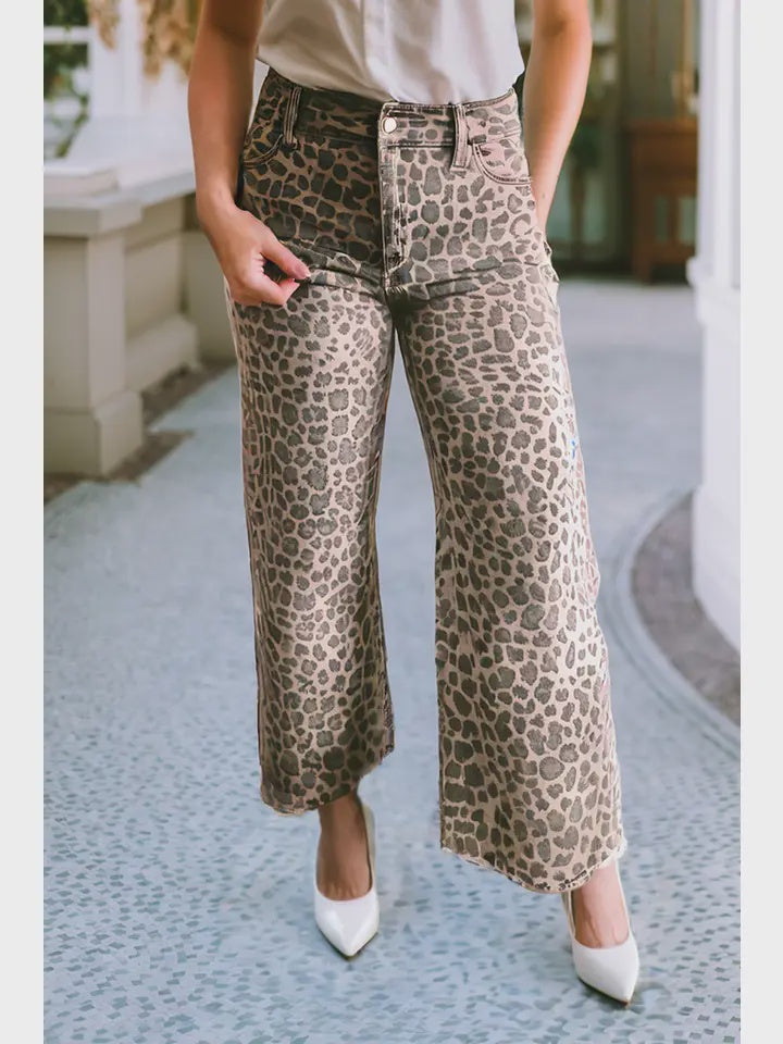 leopard denim