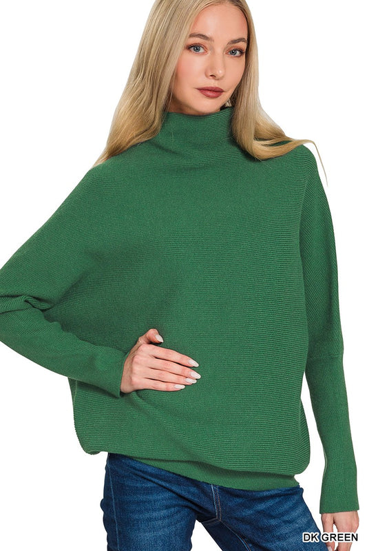 Sweater Mock Neck Dolman Sleeve